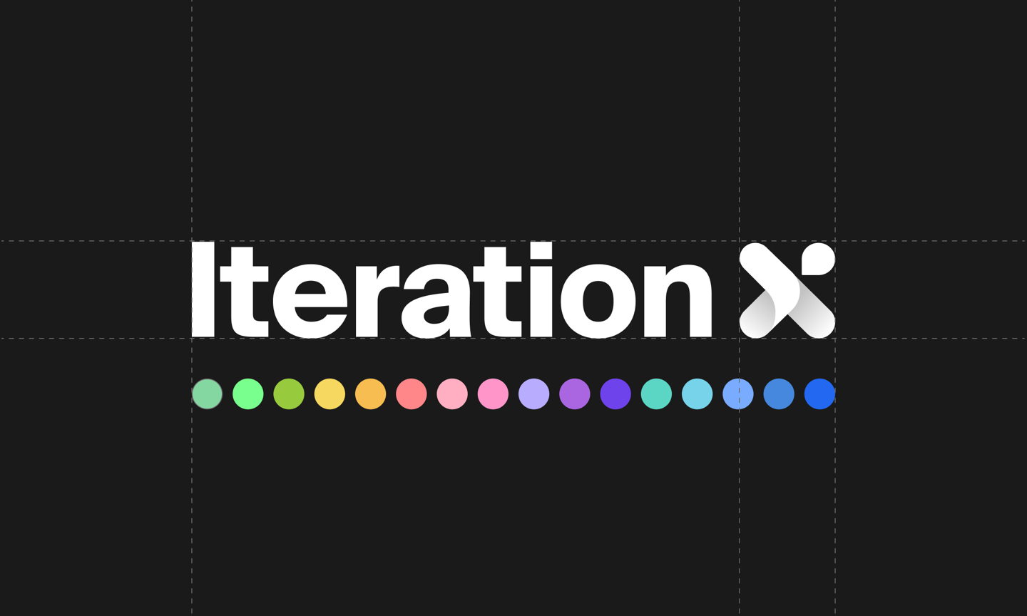 The Iteration X logo and its colour palette